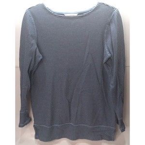 Christopher & Banks Mixed Stripe Tunic Size Small Navy Light Blue Long Sleeve *N